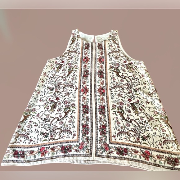 EUC! MAX STUDIO FLOWERED SLEEVELESS BLOUSE - Picture 5 of 11